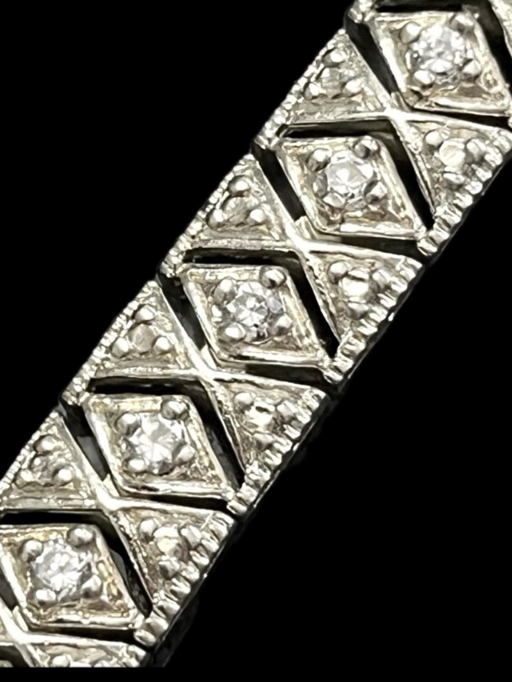 Suzanne Somers vintage estate CZ trilliant link tennis bracelet sterling silver